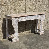 Handmade Indian Furniture Solid Hard Wood Carved Console Table